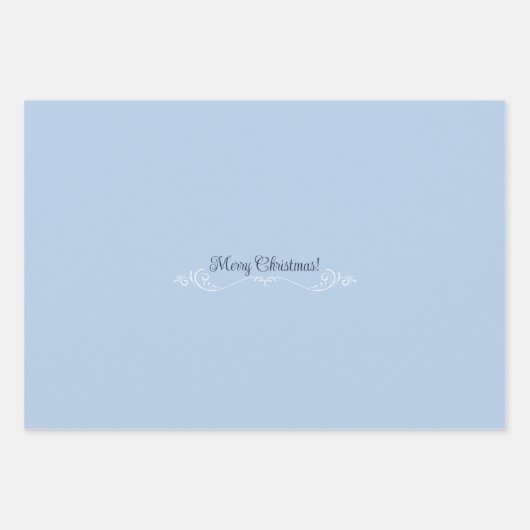 夜静かの手絵を描水の色の冬の森 ラッピングペーパーシート (正面3)