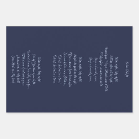 夜静かの手絵を描水の色の冬の森 ラッピングペーパーシート (正面2)