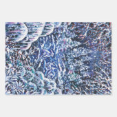 夜静かの手絵を描水の色の冬の森 ラッピングペーパーシート (正面)