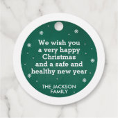 夜静かの松雪スノーフレーク緑と白 フェイバータグ (裏面)