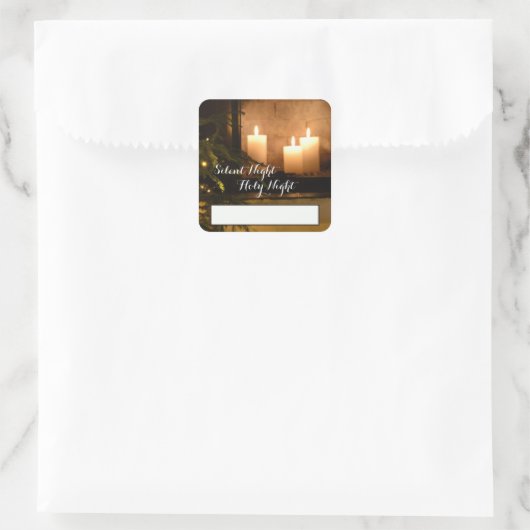 「夜静かの聖なる夜」愛するクリスマスキャロル スクエアシール (バッグ)