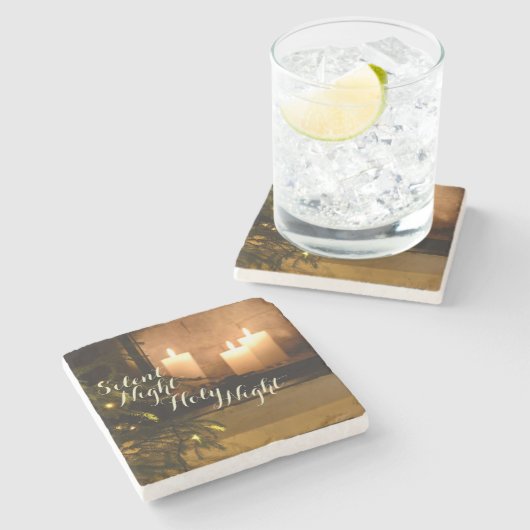 「夜静かの聖なる夜」愛するクリスマスキャロル ストーンコースター (横)