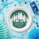 夜静かの雪の結晶のシルエット ペーパープレート (パーティー)