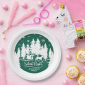 夜静かの雪の結晶のシルエット ペーパープレート (パーティー)