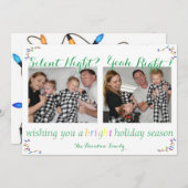 「夜静かは右」クリスマスおもしろいカード シーズンカード (正面/裏面)