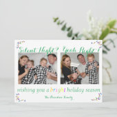 「夜静かは右」クリスマスおもしろいカード シーズンカード (スタンド正面)