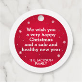 夜静か夜の松雪の赤と白 フェイバータグ (裏面)