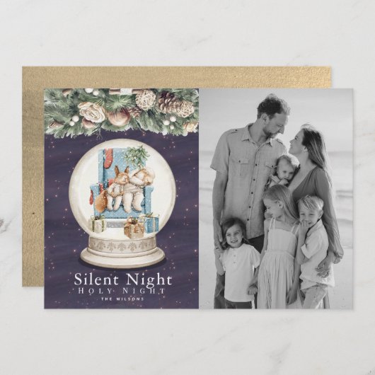 夜静か眠る動物の雪草の写真 シーズンカード (正面/裏面)