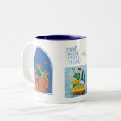 夜静か聖なる夜の休日マグカップ ツートーンマグカップ (正面左)