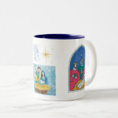 夜静か聖なる夜の休日マグカップ ツートーンマグカップ (正面右)