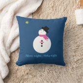 夜静か聖なる夜雪だるま枕 クッション (ブランケット)