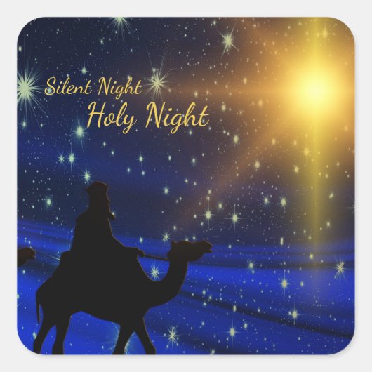 「夜静か聖なる夜」クリスマスエレガント スクエアシール (正面)