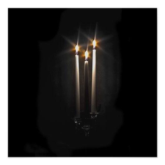 夜静か聖夜三位一体キャンドル ポスター (正面)