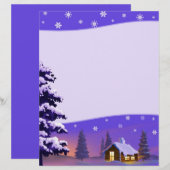 夜静か | Snowy Village Christmas Letterheads (正面/裏面)