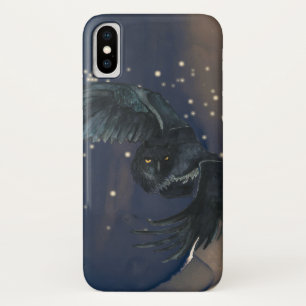 夜飛んでいるのiPhone / iPadケースでフクロウ iPhone X ケース