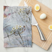 夜食を待っているカワセミ キッチンタオル (四つ折り)