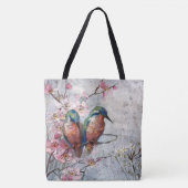 夜食を待っているカワセミ トートバッグ (正面)