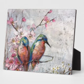 夜食を待っているカワセミ フォトプラーク (側面)