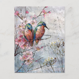 夜食を待っているカワセミ ポストカード