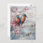 夜食を待っているカワセミ ポストカード (正面/裏面)