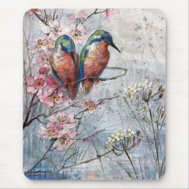 夜食を待っているカワセミ マウスパッド