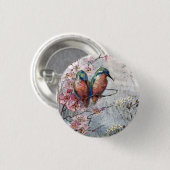 夜食を待っているカワセミ 缶バッジ (正面&裏面)