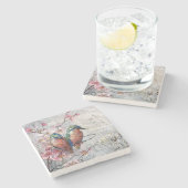 夜食を待つカワセアニドリイラストレーション ストーンコースター (横)