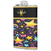 夜鮮やかの空を渦巻く宇宙模様 フラスク (左)