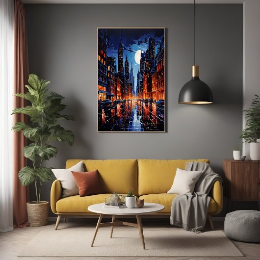 夜鮮やかの街並み ポスター