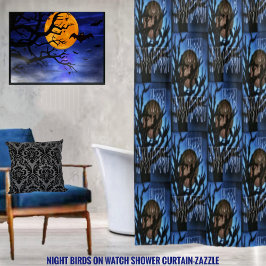 夜鳥の見張り シャワーカーテン
