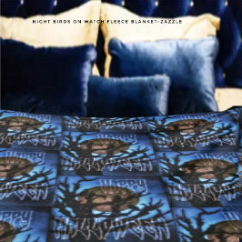 夜鳥の見張り フリースブランケット