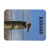 夜鷹が石柱の磁石で眠る マグネット (横)