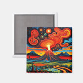 夜7時に噴火する火山 マグネット (正面/裏面)