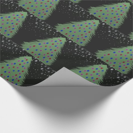 夜~のギフト用包装紙のクリスマスツリー ラッピングペーパー (角)