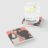 「夜」の広告、ボードビルで ストーンコースター (横)