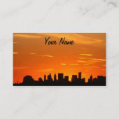 夜、より低いマンハッタンのニューヨークシティのスカイライン 名刺 (裏面)