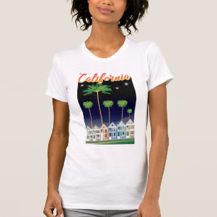 夜 サンフランシスコの色彩の鮮やかな女性 Tシャツ