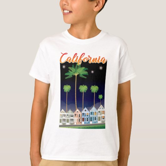 夜|サンフランシスコの色彩の鮮やかな女性 Tシャツ (正面)