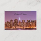 夜、ニューヨークシティのマンハッタンスカイライン 名刺 (裏面)