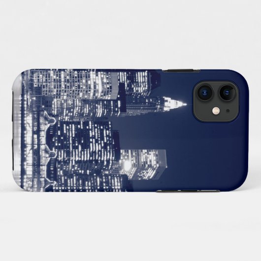 夜、ニューヨークシティのマンハッタンスカイライン Case-Mate iPhoneケース (裏面(横))