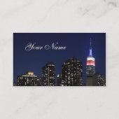 夜、ニューヨークシティのミッドタウンのスカイライン 名刺 (裏面)