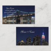 夜、ニューヨークシティのミッドタウンのスカイライン 名刺 (正面/裏面)