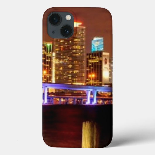 夜、フロリダのマイアミのスカイライン Case-Mate iPhoneケース (裏面)