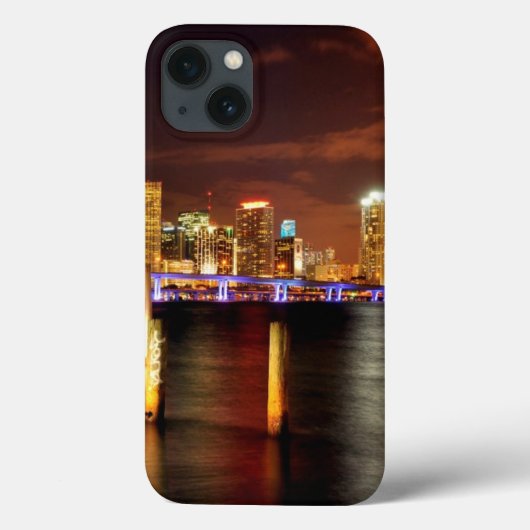 夜、フロリダのマイアミのスカイライン Case-Mate iPhoneケース (裏面)