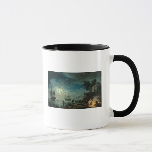 夜: 月光1748年の港 マグカップ (右)