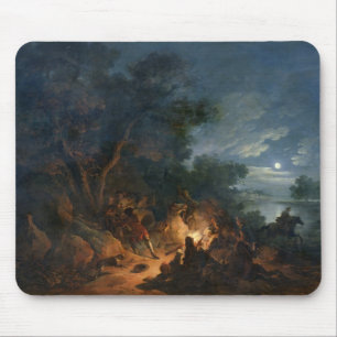 夜、c.1770の強盗による攻撃 マウスパッド