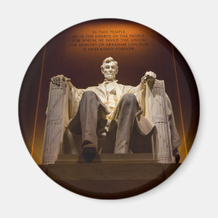 夜- Washington D.C.のリンカーン記念館 マグネット