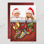 夢いっぱいのクリスマスストッキングフォトカード|過去記事 シーズンカード (正面/裏面)