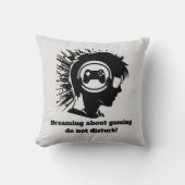 夢おもしろい見ゲーマーアッド文字 クッション (正面)