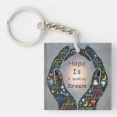 夢および希望についてのやる気を起こさせるな引用文 キーホルダー (正面)